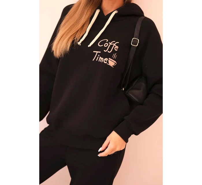 Dámský komplet bavlněný model 21310088 s potiskem černý - K-Fashion