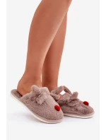 Dámské Hnědé Pantofle S Motivem Sobů Sennalith Dámské Hnědé Pantofle S Motivem Sobů Sennalith