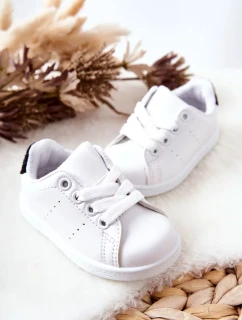 Dětské Tenisky Bíle-Cerné Glossy