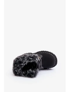 Dětské boty Trapper se zipem a kožíškem, černá Gerande