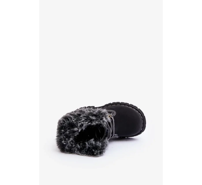 Dětské boty Trapper se zipem a kožíškem, černá Gerande