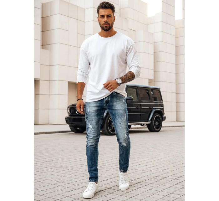 Pánské tmavě modré džínové kalhoty FashionStreet UX3995