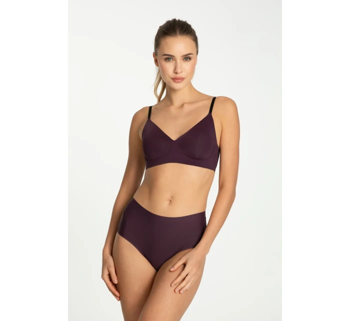 Julimex Tmavě švestkové jednoduché maxi kalhotky S-2XL