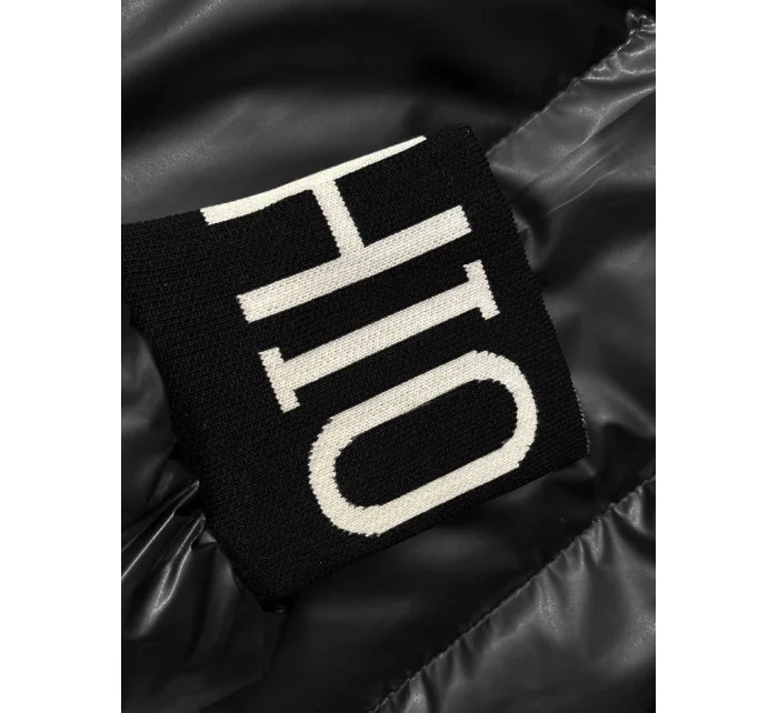 Černá dámská zimní bunda se stahovacími lemy (5M3188-392)