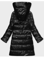 Černá metalická dámská vypasovaná zimní bunda Rosse Line (7227)