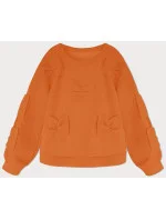 Teplá oranžová dámská mikina s mašlemi model 19742940 - MADE IN ITALY