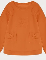 Dámská teplá mikina s mašlemi oranžová (23999)