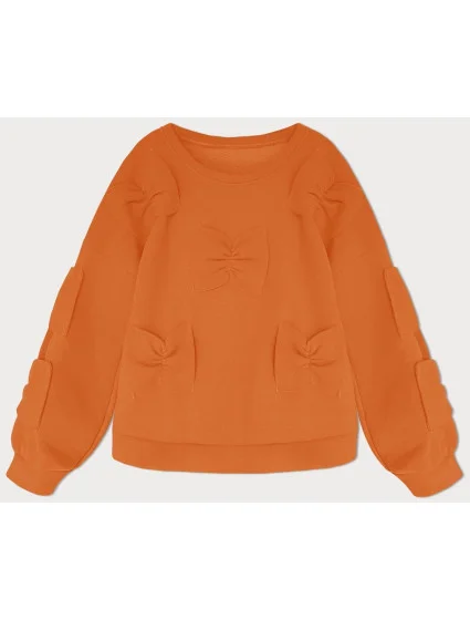 Teplá oranžová dámská mikina s mašlemi model 19742940 - MADE IN ITALY