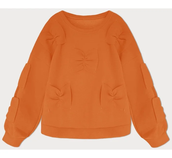 Teplá oranžová dámská mikina s mašlemi model 19742940 - MADE IN ITALY