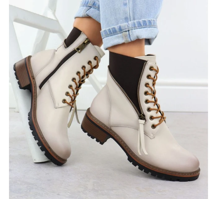 Dámské boty bagger beige Vinceza 26-58559 dámské