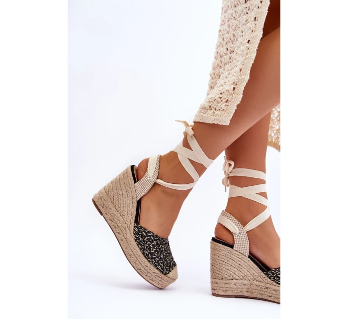 Vázané dámské sandály na klínu Černé Josephine Vázané dámské sandály na klínu Černé Josephine
