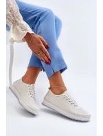 Kožené Sportovní Dámské Tenisky Beige Lalnai Kožené Sportovní Dámské Tenisky Beige Lalnai