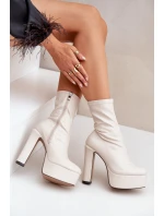 Boty Na Vysokém Podpatku A Platformě Světle Béžové Tennira Boty Na Vysokém Podpatku A Platformě Světle Béžové Tennira