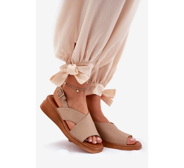 Dámské Sandály Na Klínu Z Eko Kůže Béžové Quilara Dámské Sandály Na Klínu Z Eko Kůže Béžové Quilara