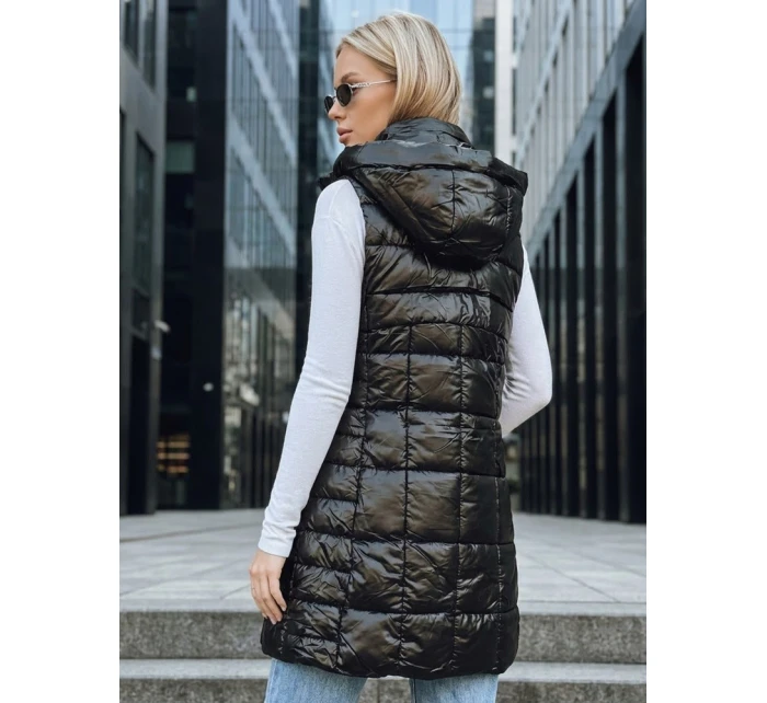 Dámská prošívaná vesta s kapucí černá FashionStreet TY5257