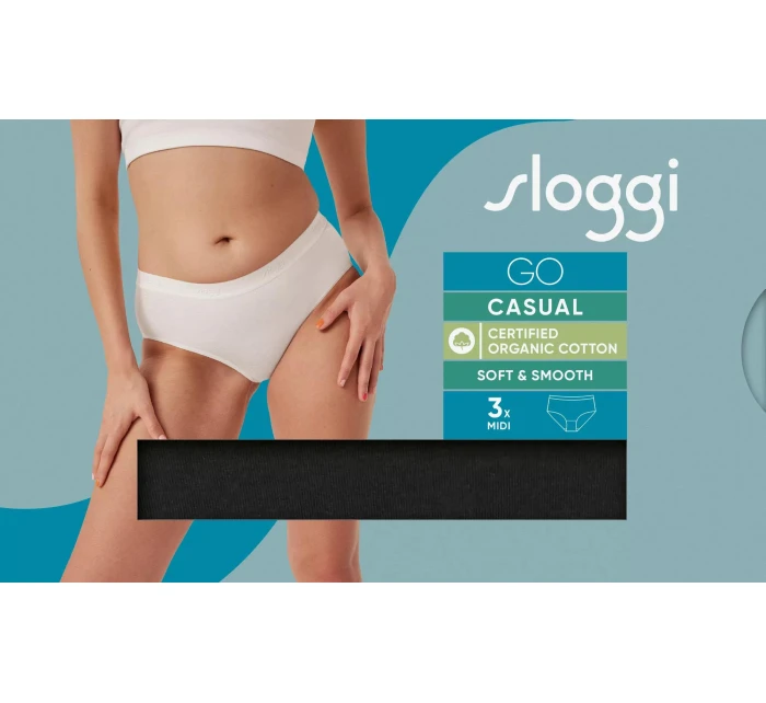 sloggi GO Casual Midi 3P - BLACK - SLOGGI BLACK - SLOGGI