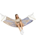 ZAHRADNÍ HAMMAK 1 OSOBA 200x100 cm s tyčí 1052182
