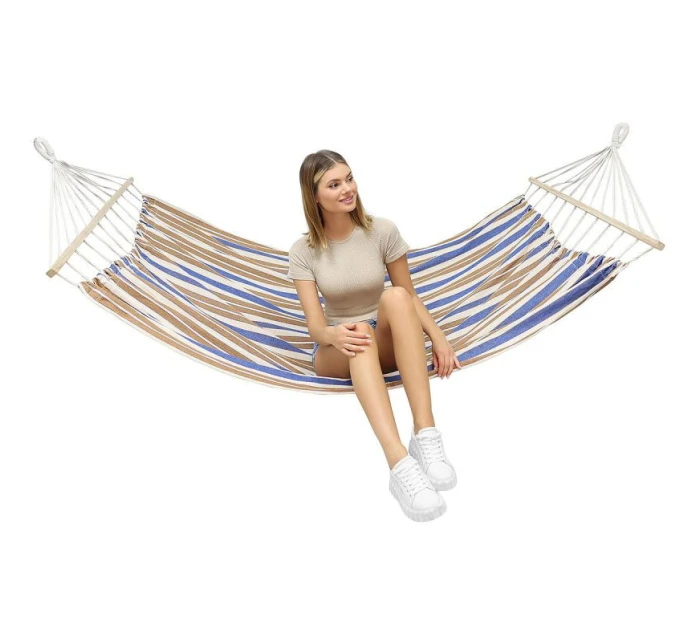 ZAHRADNÍ HAMMAK 1 OSOBA 200x100 cm s tyčí 1052182