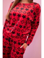 Dámská souprava z veluru s model 21149313 červený - K-Fashion Dámská souprava z veluru s model 21149313 červený - K-Fashion