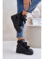 Kožené Dámské Sneakersy Na Masivní Platformě model 21673898 Černé - CheBello