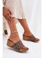 Kožené Dámské Pantofle Na Podpatku Leopardí model 21698620 - Zazoo