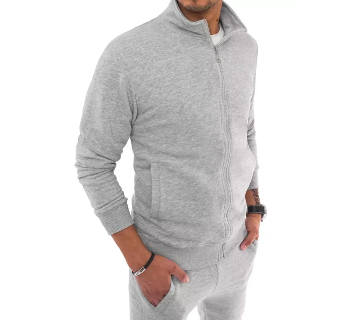 Pánská šedá mikina na zip FashionStreet BX5036