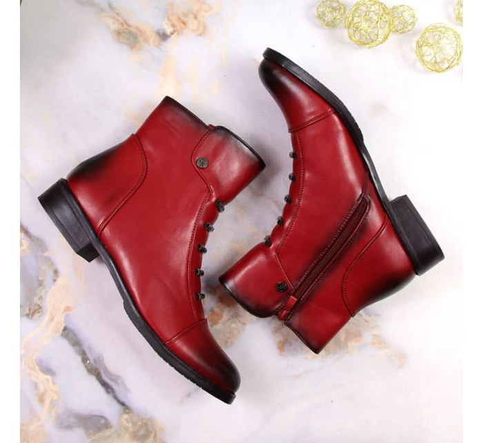 Jezzi W JEZ52G zateplené zdobené boty červená