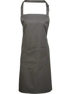 Premier PR 154 Zástěra s laclem a kapsou na břiše "Colours" 39.0154 dark grey