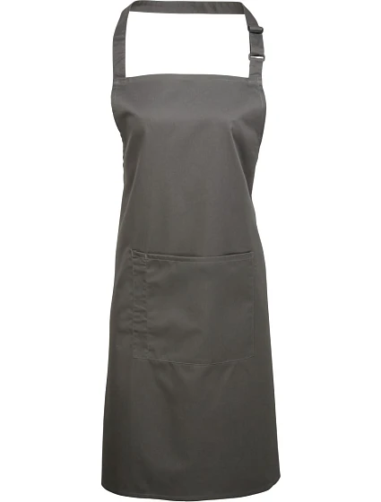 Premier PR 154 Zástěra s laclem a kapsou na břiše "Colours" 39.0154 dark grey