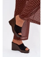 Dámské pantofle na platformě Černé model 21919251 - Boto