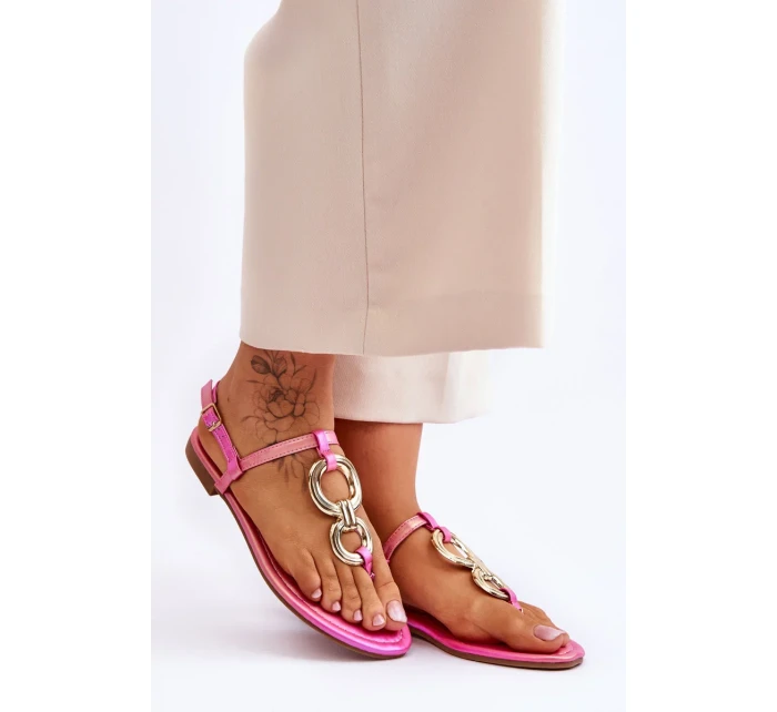 Ploché kožené žabky růžové Keep Going Ploché kožené žabky růžové Keep Going