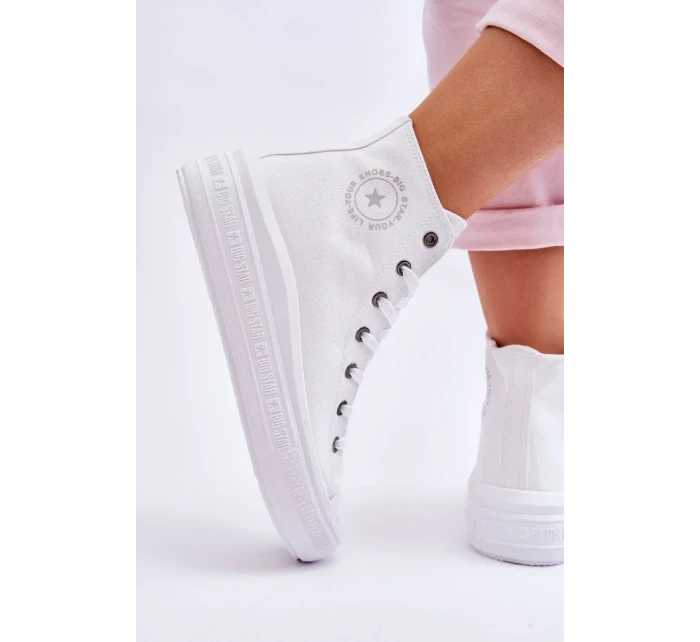 Dámské vysoké tenisky Big Star Bílé Dámské vysoké tenisky Big Star Bílé