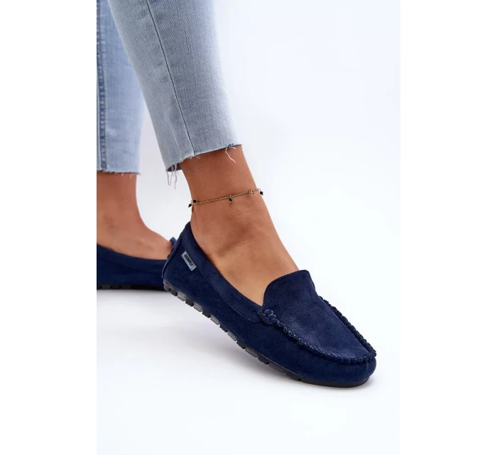 Dámské eko semišové mokasíny, tmavě modrá Amrutia Dámské eko semišové mokasíny, tmavě modrá Amrutia