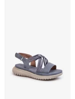 Lehké, pohodlné dámské sandály na suchý zip, modrá, Ceclea Lehké, pohodlné dámské sandály na suchý zip, modrá, Ceclea
