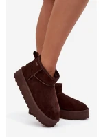Dámské nízké sněhule na platformě Big Star – čokoládové