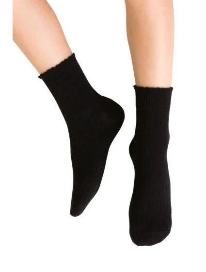 DÍVČÍ VZOROVANÉ PONOŽKY 014 ČERNÉ 32-34