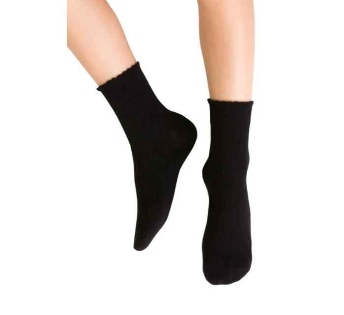 DÍVČÍ VZOROVANÉ PONOŽKY 014 ČERNÉ 32-34