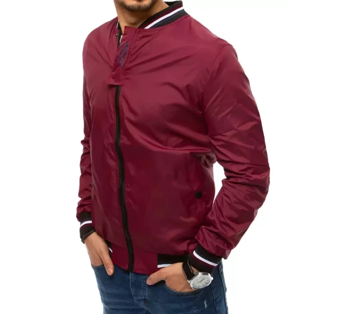 Vínová pánská přechodná bunda FashionStreet TX3681