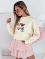 Dámská nadměrná mikina se srdíčky MADELIN béžová FashionStreet BY1461