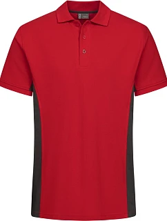 Promodoro 4590 Unisex kontrastní pracovní polo - EXCD 40.4590 fire red/charcoal