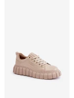 Zateplené dámské sneakersy Big Star MM274618 béžové