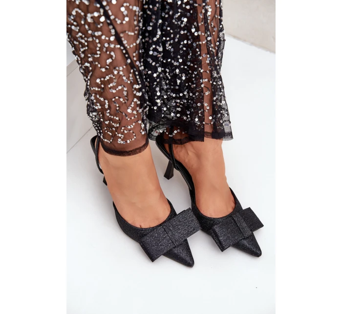 Lesklé Lodičky S Mašlí Černé Gredan