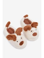 Dětské chlupaté bačkory – hnědé se psy Farnise Dětské chlupaté bačkory – hnědé se psy Farnise