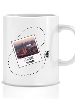 Vlastní text na cestovatelský klasický bílý hrníček