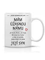 MÁM ÚŽASNOU MÁMU - klasický bílý keramický hrníček 300 ml MÁM ÚŽASNOU MÁMU - klasický bílý keramický hrníček 300 ml