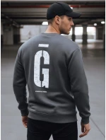 Pánská grafitová mikina s potiskem FashionStreet BX5921