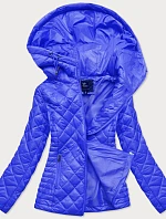 Světle modrá prošívaná dámská bunda s kapucí (LY-01)