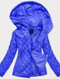 Světle modrá prošívaná dámská bunda s kapucí model 15856231 - Ann Gissy