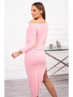 Asymetrické šaty, 3/4 rukávy, pudrově růžové Asymetrické šaty, 3/4 rukávy, pudrově růžové