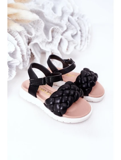 Dětské Pletené Sandály Černé model 21555204 - Boto Dětské Pletené Sandály Černé model 21555204 - Boto